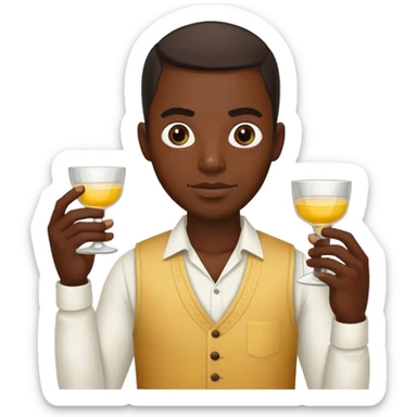 black guy holding tequila shot sticker