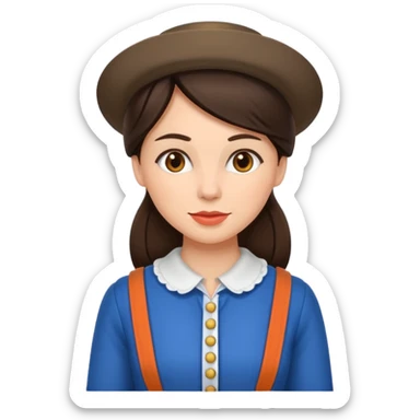 brunette woman with dutch clothing sticker