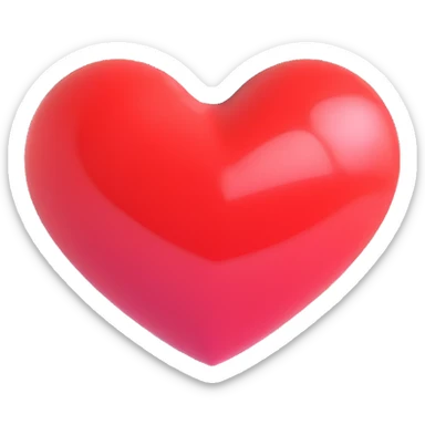 heart with a glossy finish sticker