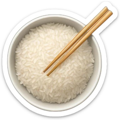 Bowl of rice and chopsticks  sticker