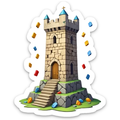 The tower tarot card in a card🀄 sticker