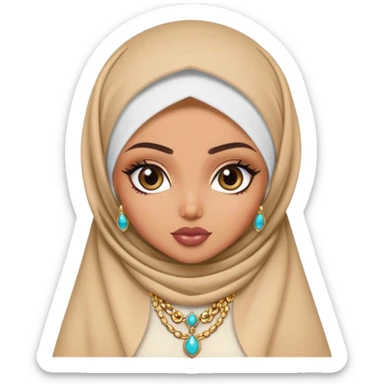 pretty bratz baddie, cool jewelry, hijabi sticker