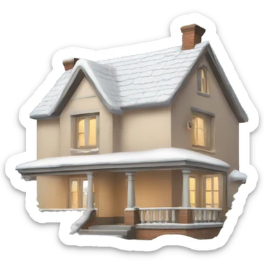 house with snow coquette sticker