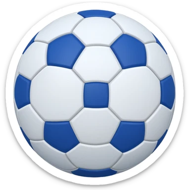 soccer ball with blue and white panels sticker