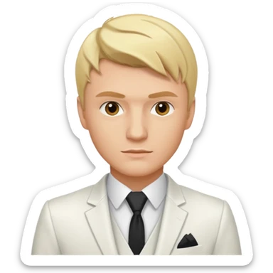 Nick Carter with white suit, blonde hair sticker