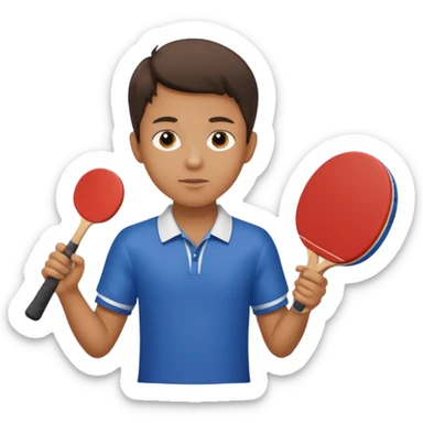 The main character from ping pong summer with a ping pong paddle sticker