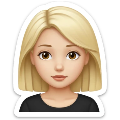 Black blond hair attractive girl  sticker