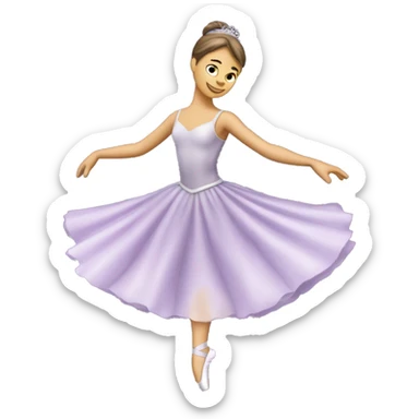 Ballerina che fa un passo di danza classica in indossando un abito lilla e argento sticker