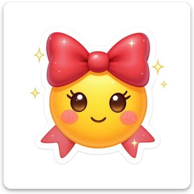 bow emoji, cute and shiny, with sparkles sticker