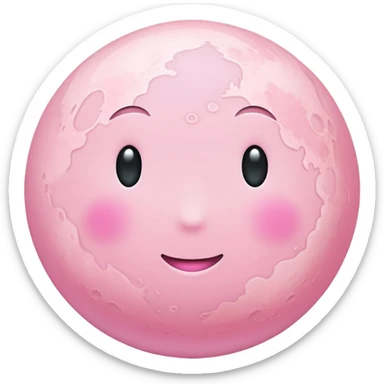 pastel pink moon sticker