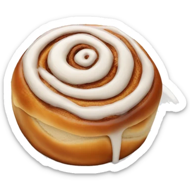 Cinnamon bun with icing sticker