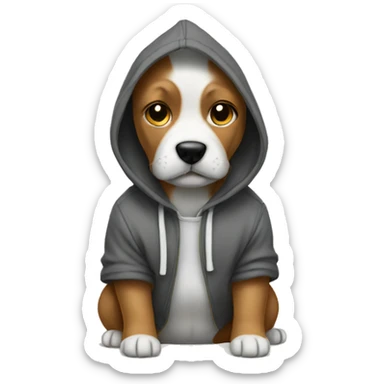 Dog wear a hoodie  sticker