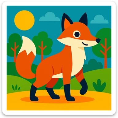 Red fox sticker