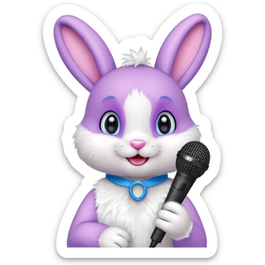 Bonnie the purple bunny holding a microphone sticker