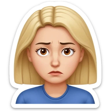A worried woman sticker