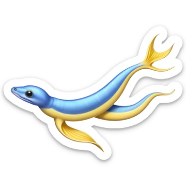 Ribbon eel, blue and yellow sticker