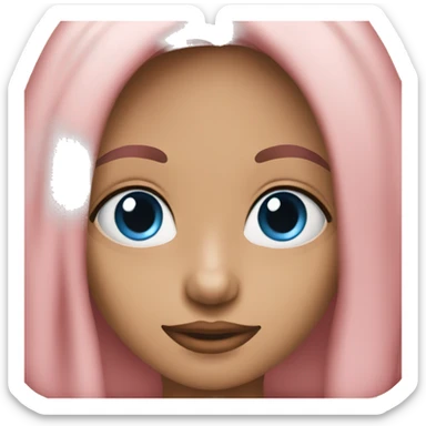 Niña d pelo azul y ojos rosados  sticker