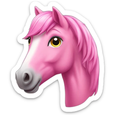 happy pink horse sticker