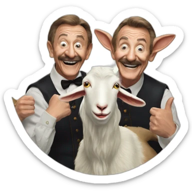 Chuckle Brothers ending a goat B fun pentagram party sticker