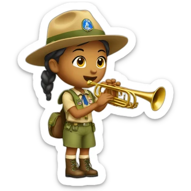 Scout girl with trumpet  sticker