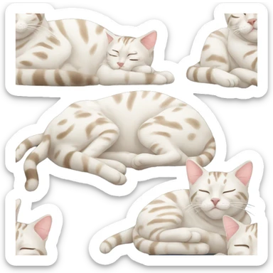 snow bengal cat sleeping sticker