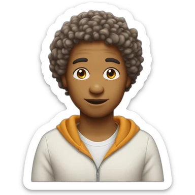 métisse avec cheveux bouclés un peu roux sticker