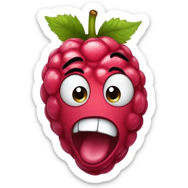 Happy crying raspberry sticker