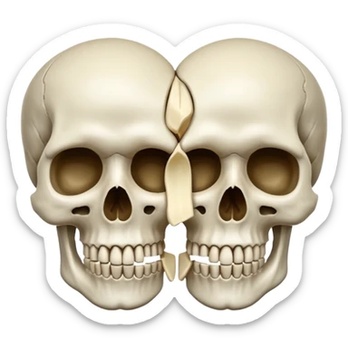 A skull split in half sticker