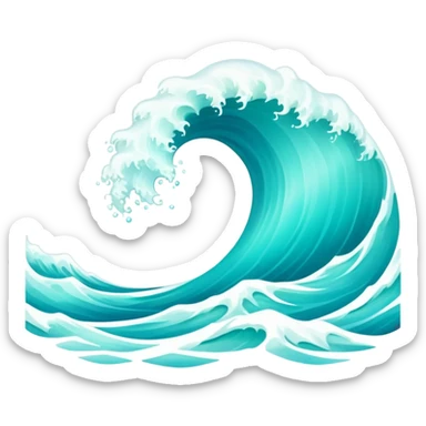 Ocean wave with Ukrainian text "Хвиля" sticker