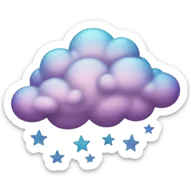 glittery clouds sticker