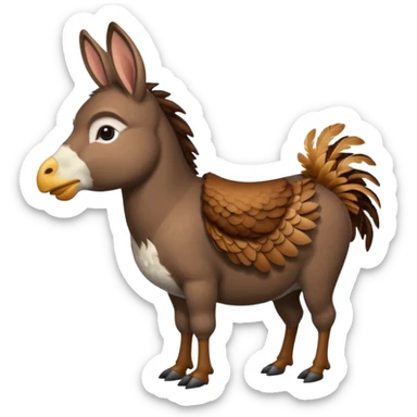 Donkey with a chicken on it sticker