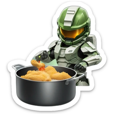 master chief cooking chicken sticker