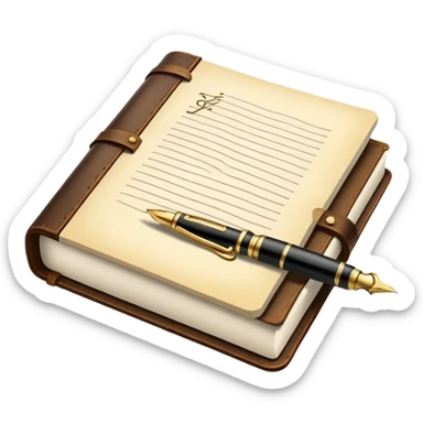 Journal with a fountain pen sticker