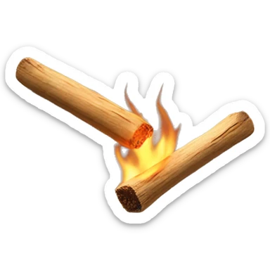 aesthetic burning palo santo stick realistic sticker