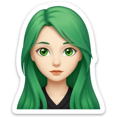 long green haired fantastic woman sticker