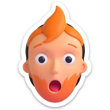 shocked and confused face sticker