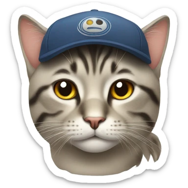 Cat with cap sticker