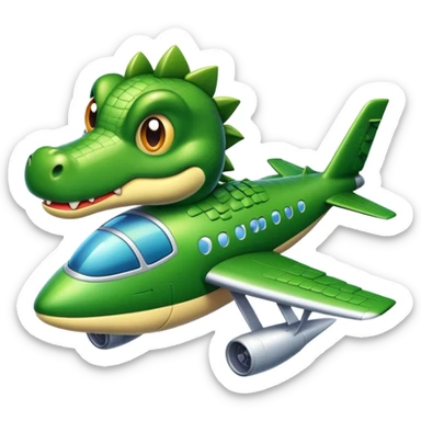 Cocodrilo combinado con avión sticker