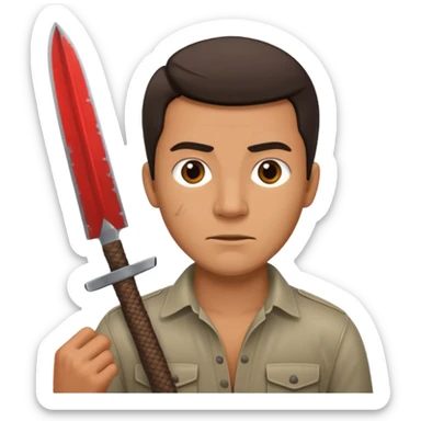 Un señor guapo con un machete sticker