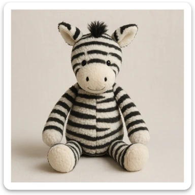 zebra jellycat stuffed plushie sticker
