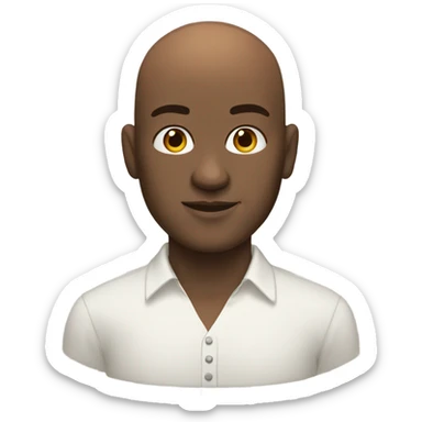 Bald white  man with brown skin woman sticker
