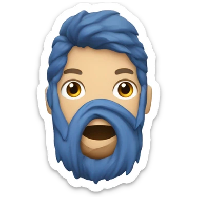 Persona rapada al 1 con entradas en la frente, barba y ojos azules sticker