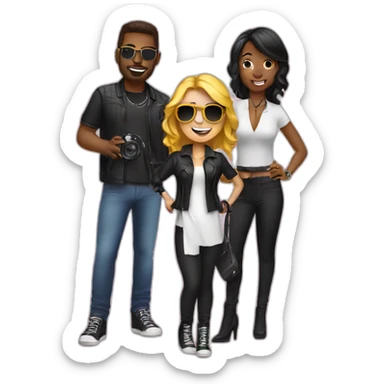 a lady photographer with a dj and a vocalist sticker