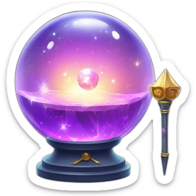 crystal magic ball and magic ward sticker