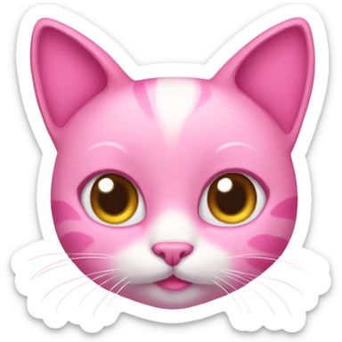 Pink cat with pink bow sticker