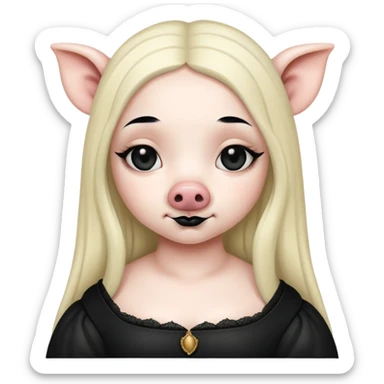   renaissance monalisa goth pig  sticker