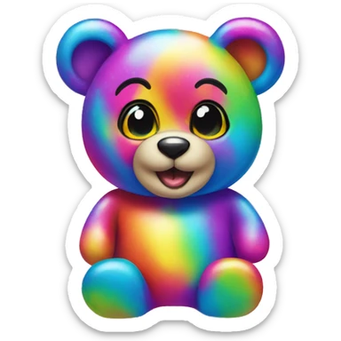 lisa frank bear sticker