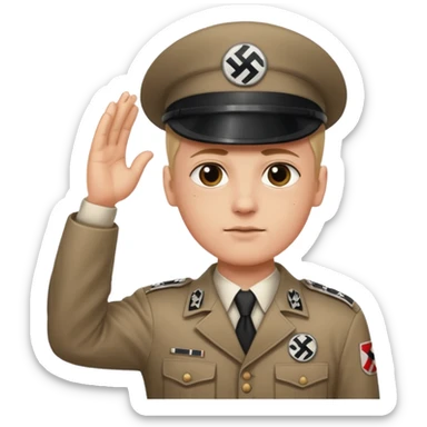 Hitler salute with nazi symbol on shirt sticker