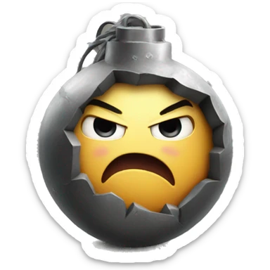 Cute angry bomb sticker