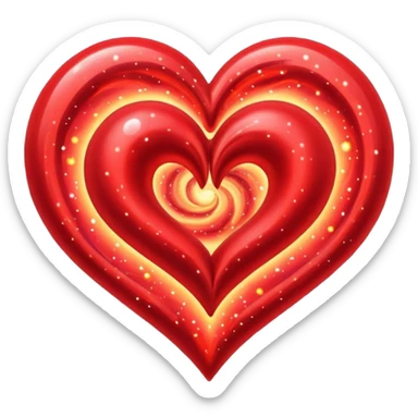 Red galaxy heart sticker